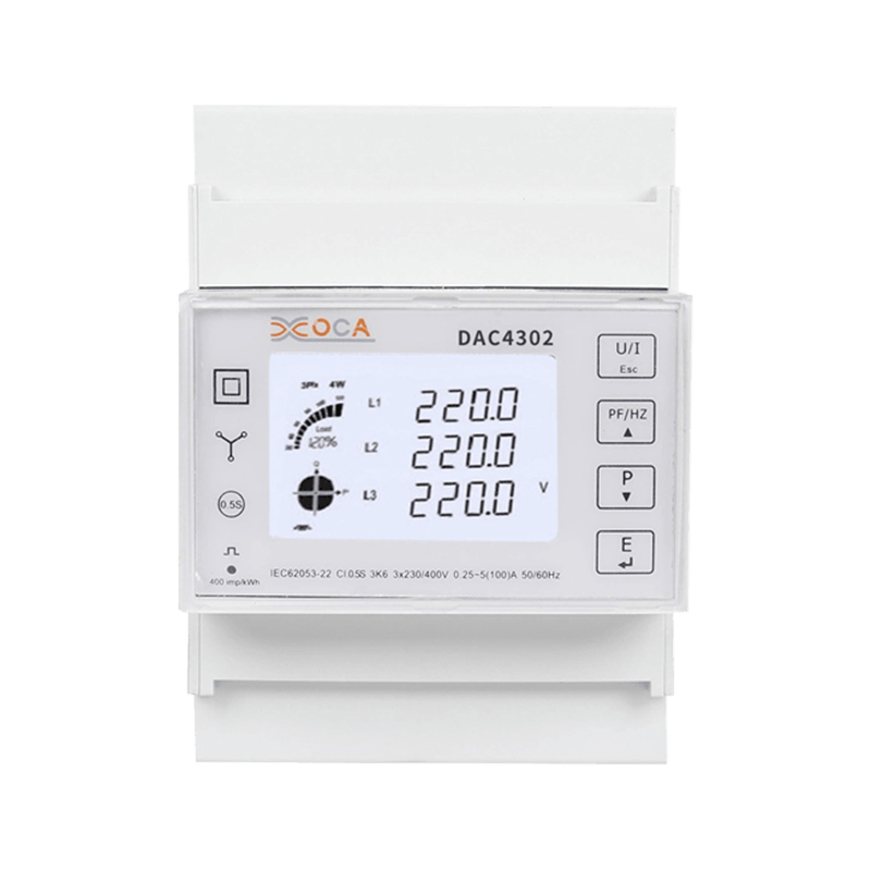 Dac4302 DIN Rel AC Tiga Fasa 2t Meter Tenaga Elektrik