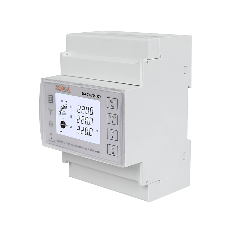 Dac4301CT DIN Rel Modbus Meter Tenaga Elektrik Pintar Tiga Fasa