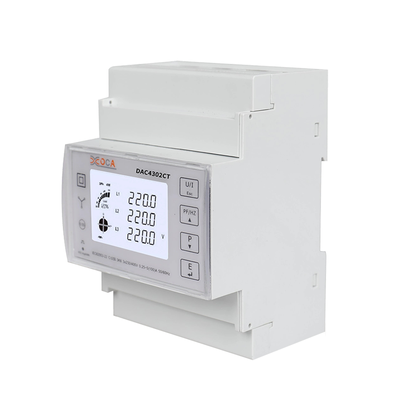 Dac4302CT Meter Tenaga Elektrik Modbus Prabayar Tiga Fasa