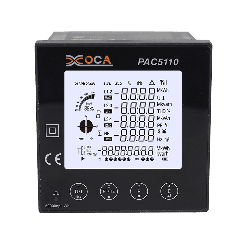 PAC5110 Panel Tiga Fasa RS485 Modbus Digital Meter Tenaga Elektrik Meter Kuasa