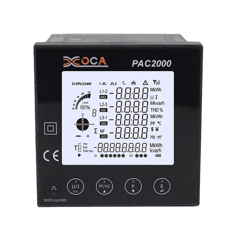 PAC2000 Smart Big LCD Digital Multi-Fungsi Panel Meter Kuasa