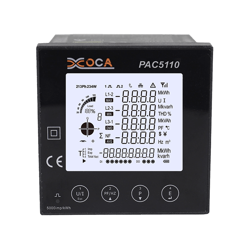 PAC5110 Meter Kuasa Panel Elektrik LCD Digital Tiga Fasa